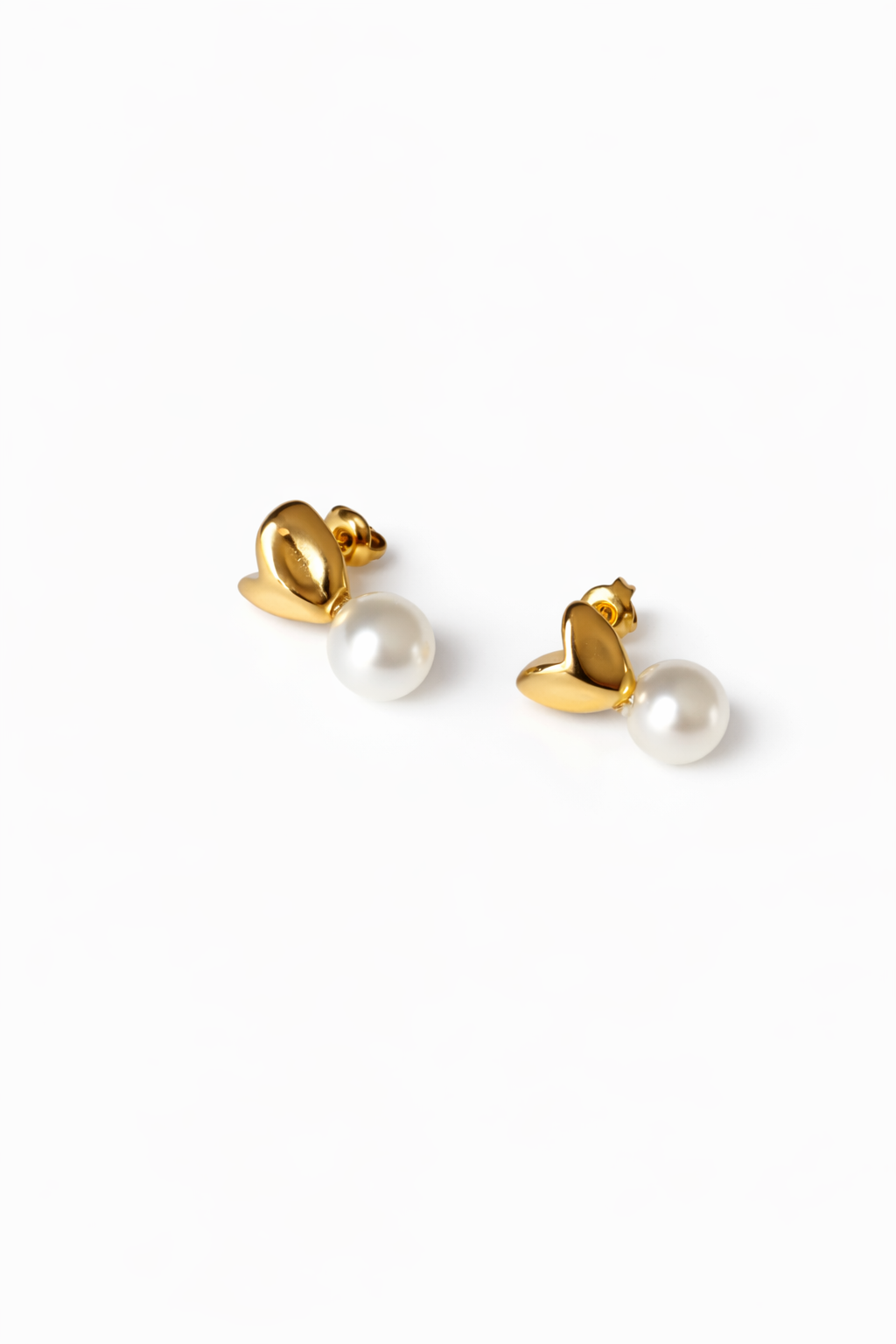 Pearl Heart Drop Earrings